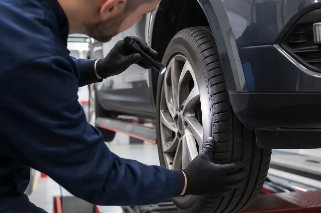 A detailed condition inspection before a tyre is accepted for use